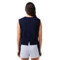 Blue - Back - Lacoste Womens-Ladies Printed Ultra Dry Sport Crop Top