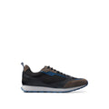 Black-White - Front - Hugo Mens Icelin Suede Panel Running Trainers
