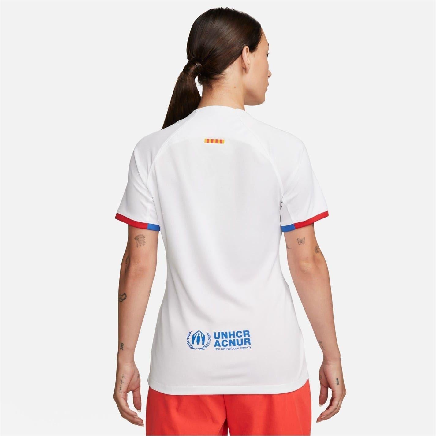 White-Uni Red - Pack Shot - Nike Womens-Ladies FC Barcelona Away Shirt