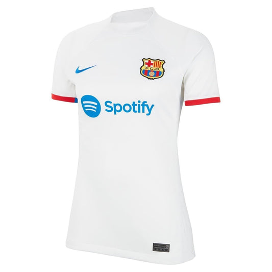 White-Uni Red - Front - Nike Womens-Ladies FC Barcelona Away Shirt