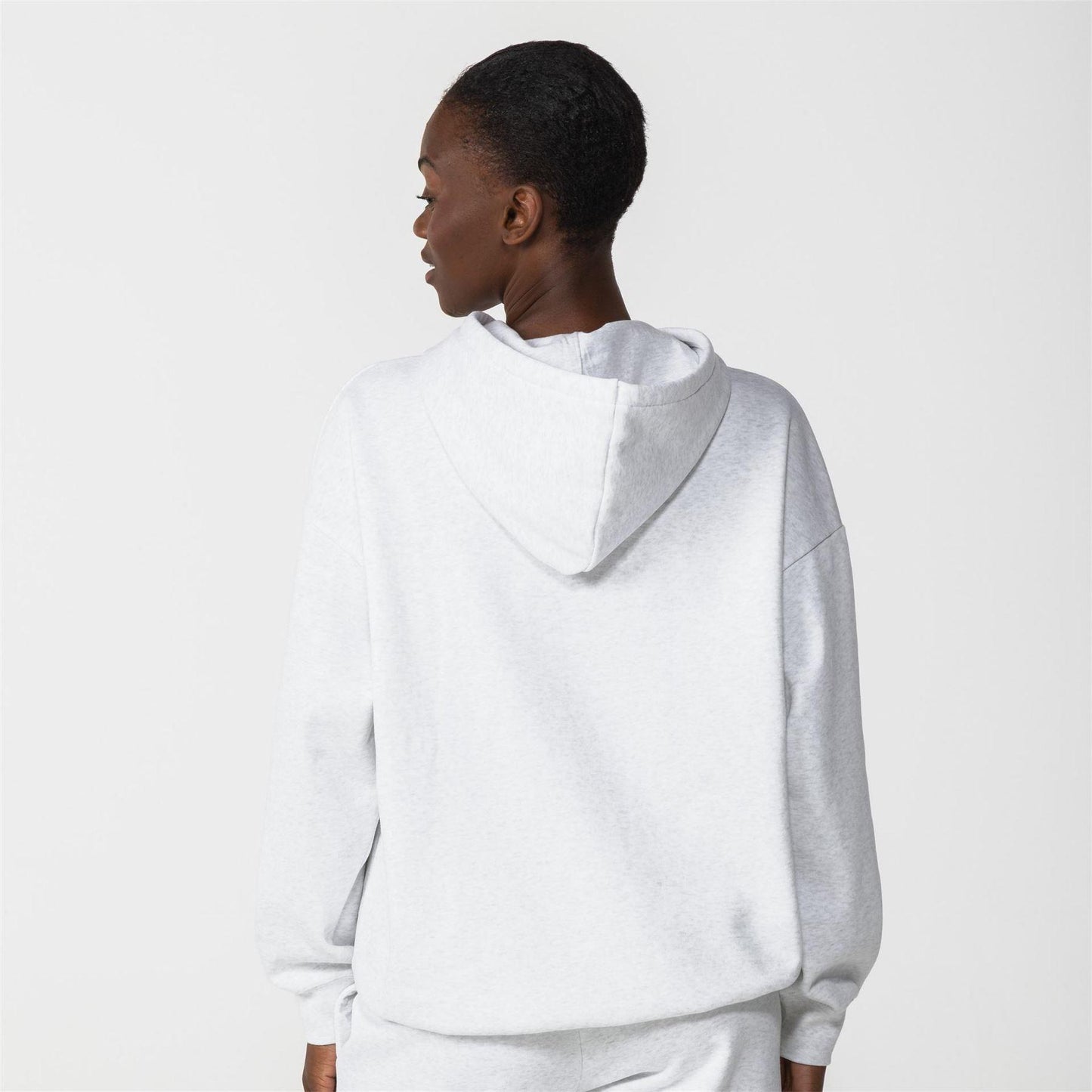 Ice Grey Marl - Close up - Puma Womens-Ladies Essentials Oversized Hoodie