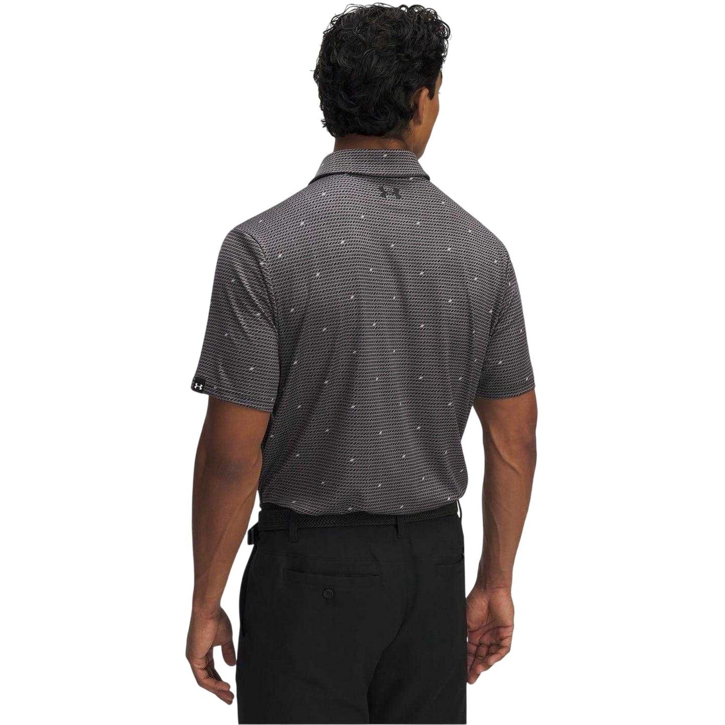 Grey - Back - Under Armour Mens Printed Polo Shirt