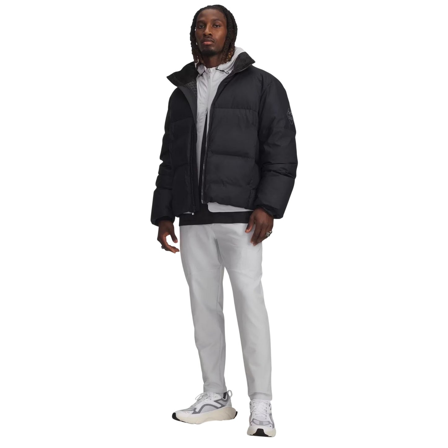 Halo Grey-Black - Side - Under Armour Boys Unstoppable Tracksuit Bottoms