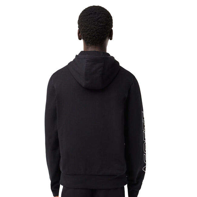 Black-Grey - Back - Lacoste Mens Colour Block Full Zip Hoodie