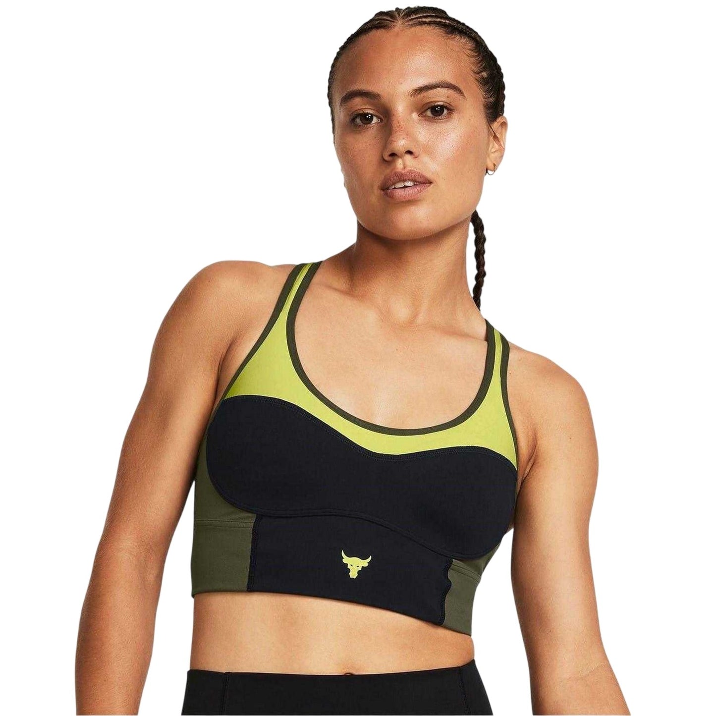 Black-Yellow - Lifestyle - Under Armour Womens-Ladies Compression Sports Bra