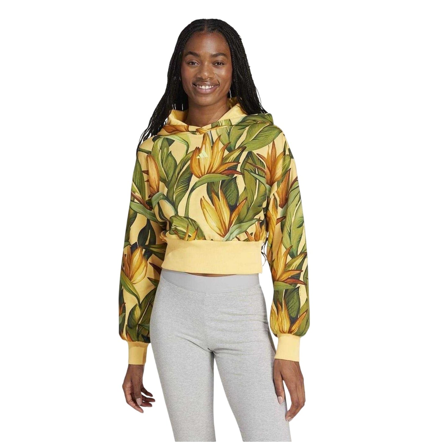 Spark-Gold-Green - Lifestyle - Adidas Womens-Ladies Farm Rio Hoodie