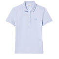 Blue - Front - Lacoste Womens-Ladies Mini Pique Stretch Slim Polo Shirt