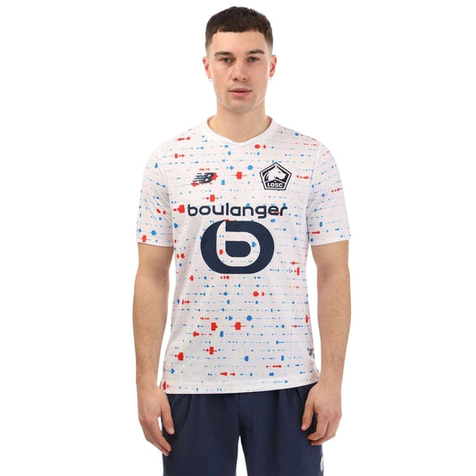 White - Front - New Balance Mens Lille 23-24 Away Jersey