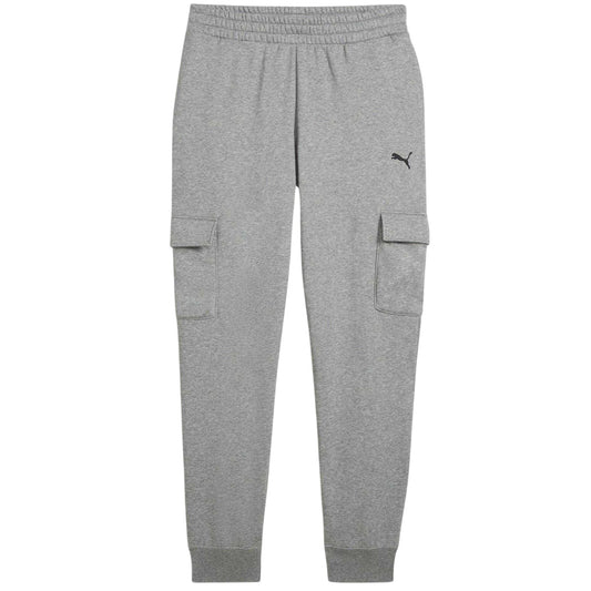 Grey - Front - Puma Mens Fleece Logo Cargo Trousers