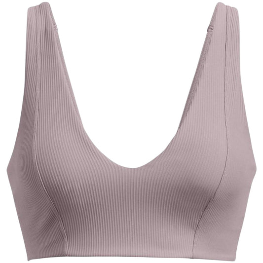 Grey - Front - Under Armour Womens-Ladies Ribbed V Neck Bralette