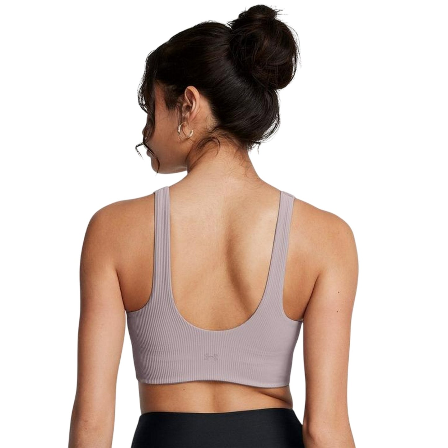 Grey - Pack Shot - Under Armour Womens-Ladies Ribbed V Neck Bralette