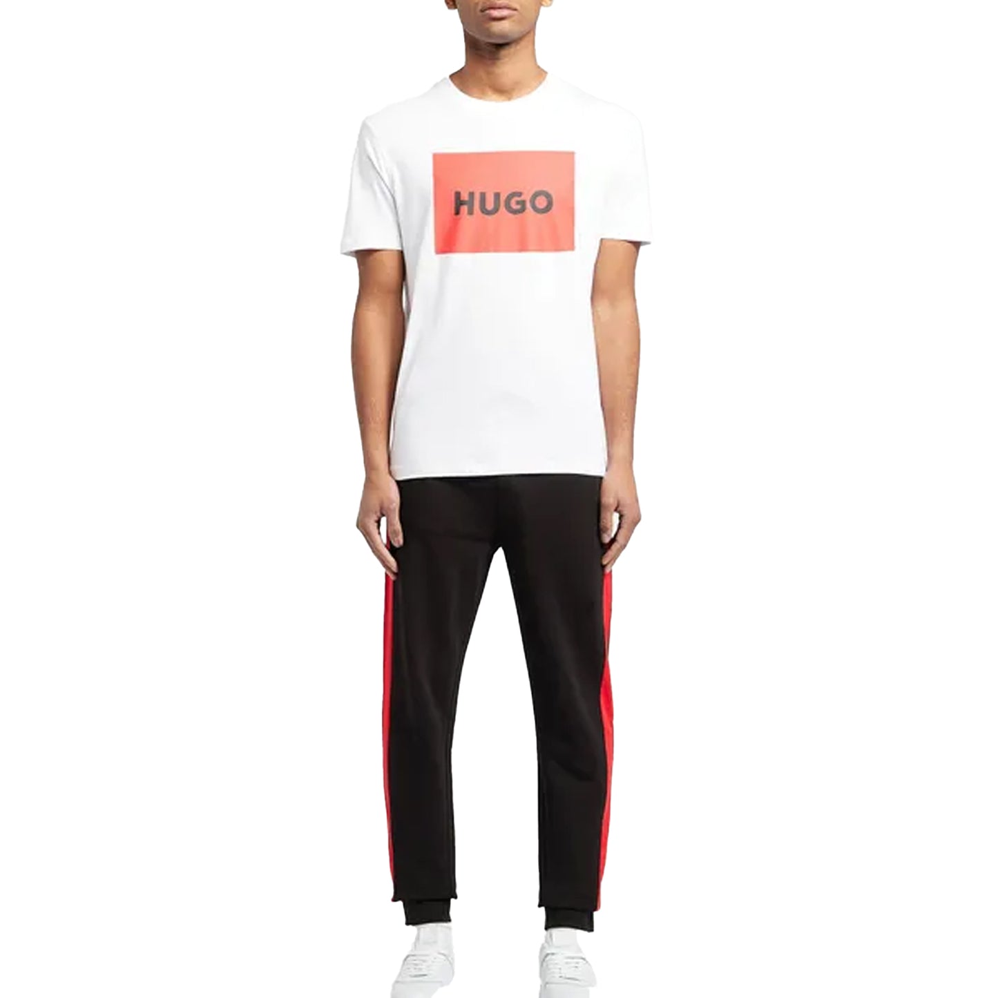 White - Lifestyle - Hugo Mens Dulive Box Logo T-Shirt
