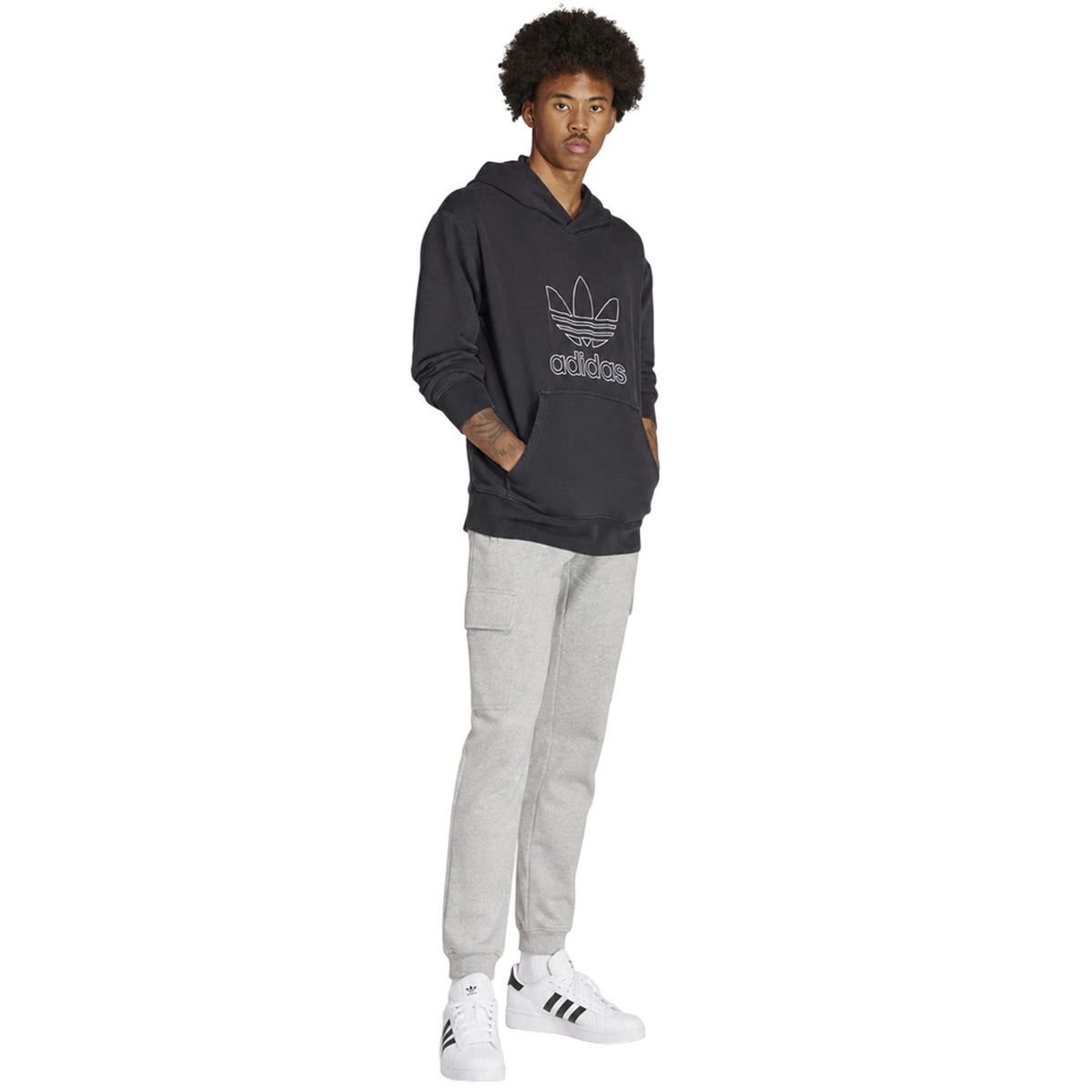 Black - Lifestyle - Adidas Mens Trefoil French Terry Pullover Hoodie