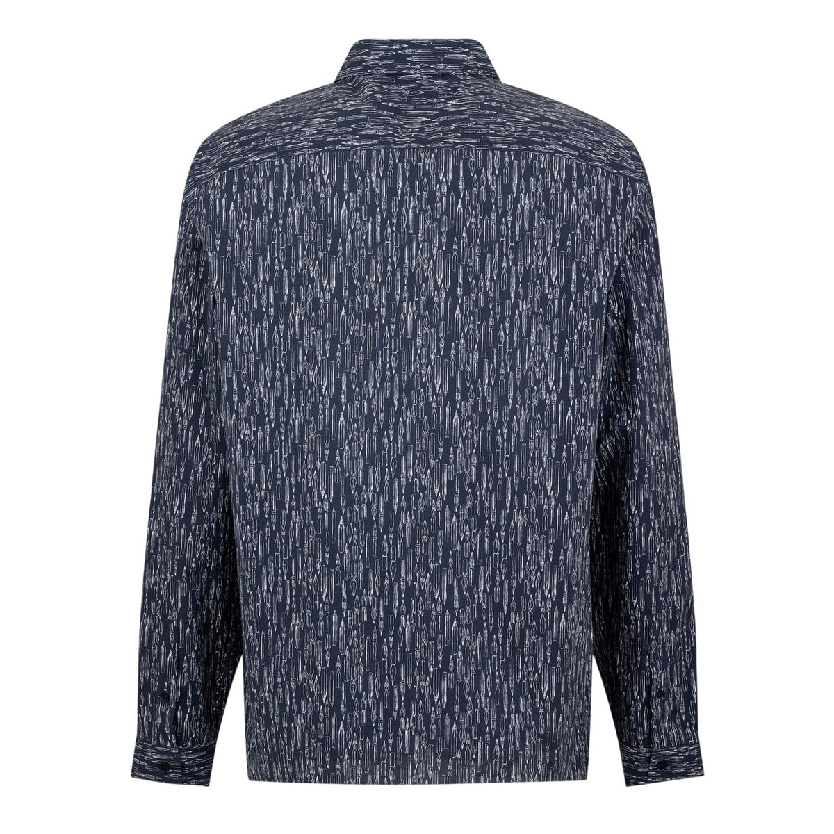 Navy - Back - Ted Baker Mens Abstract Recycled Long-Sleeved Shirt