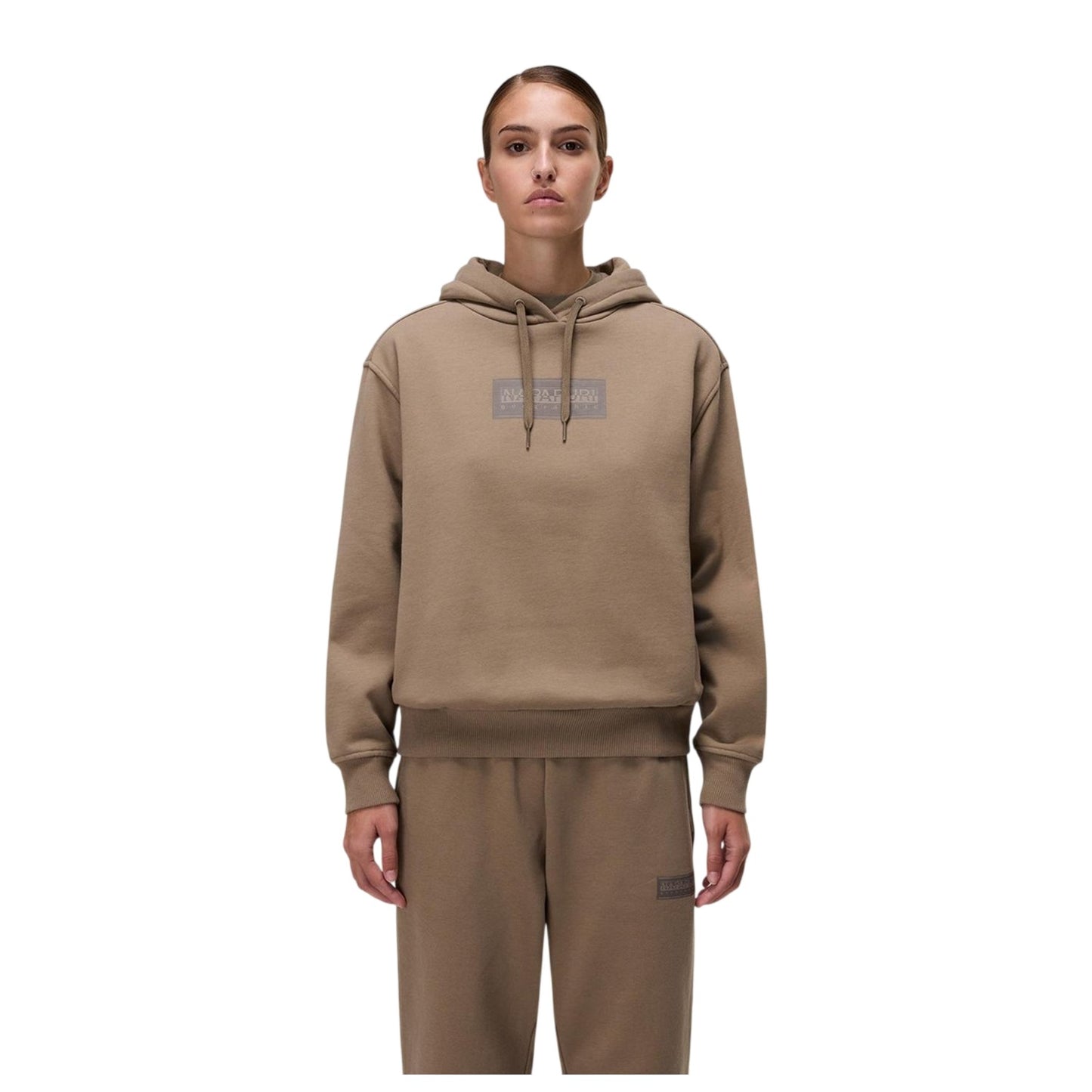 Rock - Side - Napapijri Womens-Ladies Box Logo Cotton Blend Hoodie