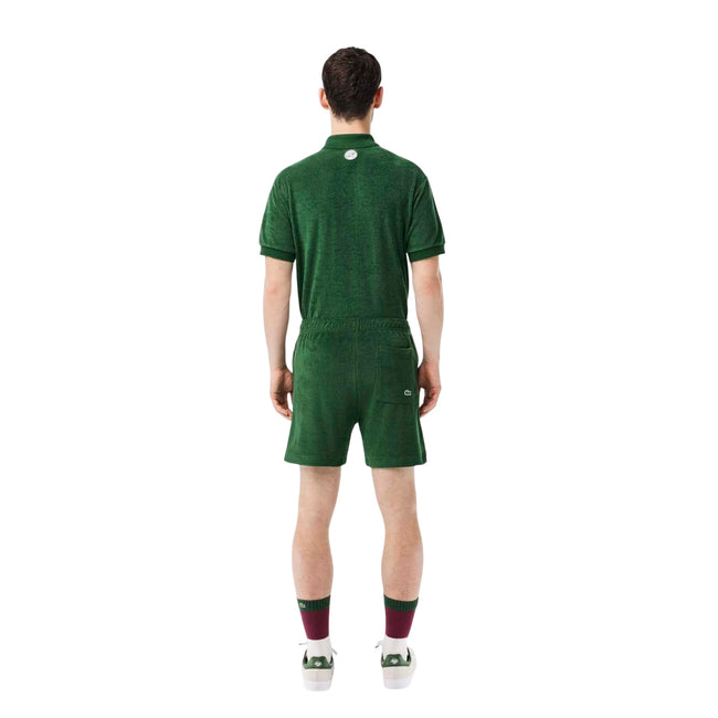 Green - Back - Lacoste Mens Roland-Garros Edition Fleece Tennis Shorts