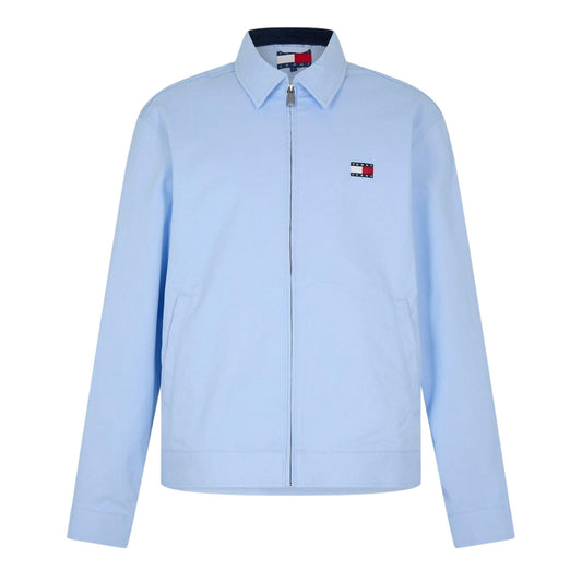 Sweet Blue - Front - Tommy Jeans Mens Logo Full Zip Jacket