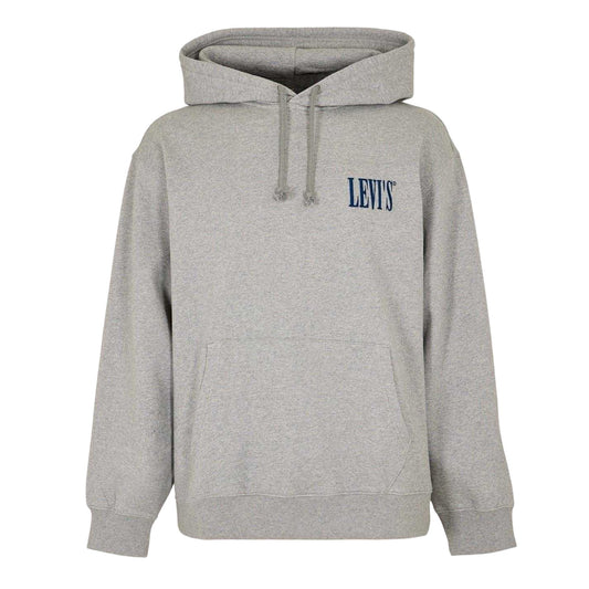 Grey - Front - Levis Mens Drop Shoulder Regular Drawstring Hoodie