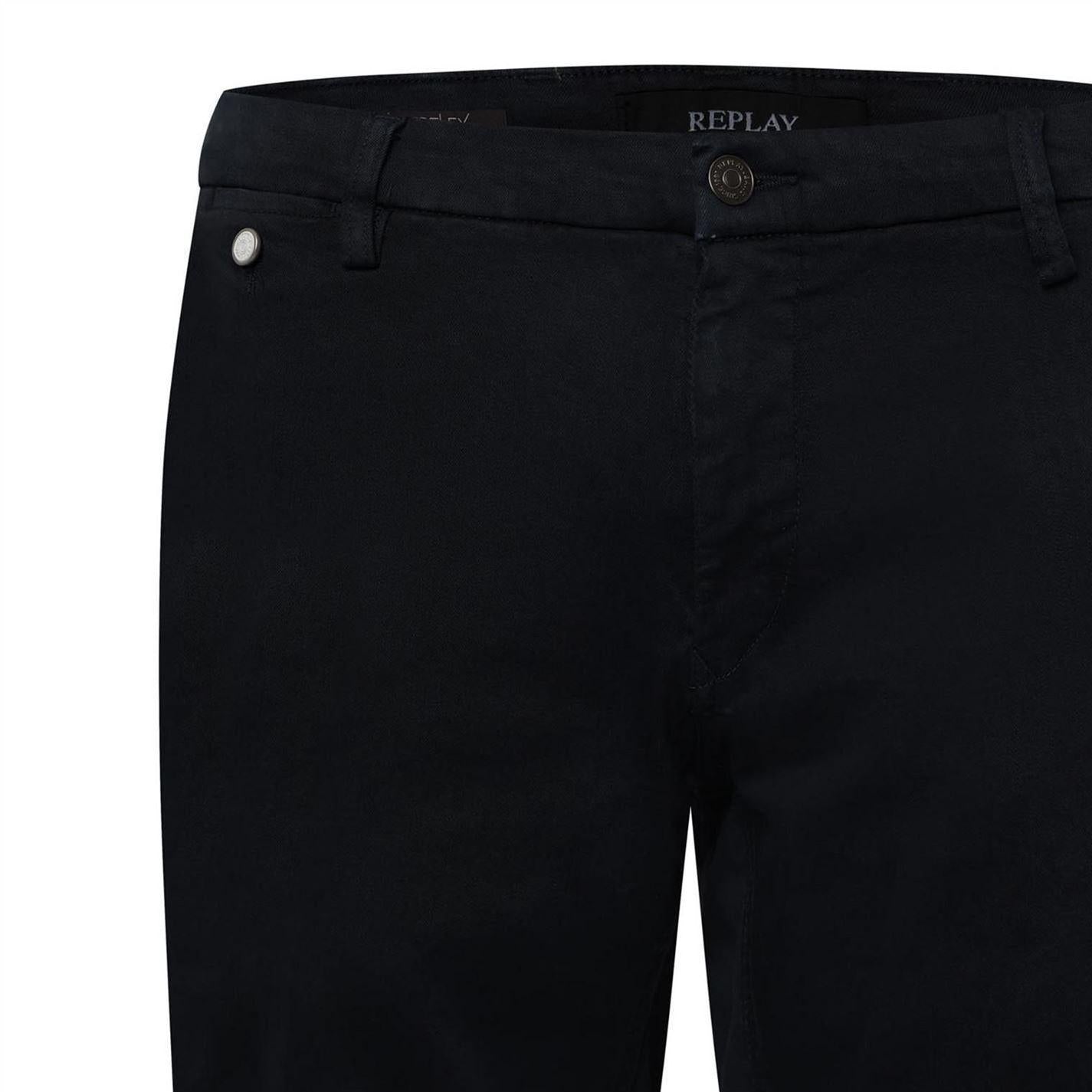 Blue - Side - Replay Mens Chino Shorts