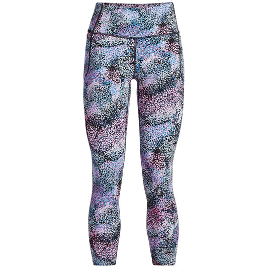 Pink-Blue - Front - Under Armour Womens-Ladies Meridian Printed Leggings