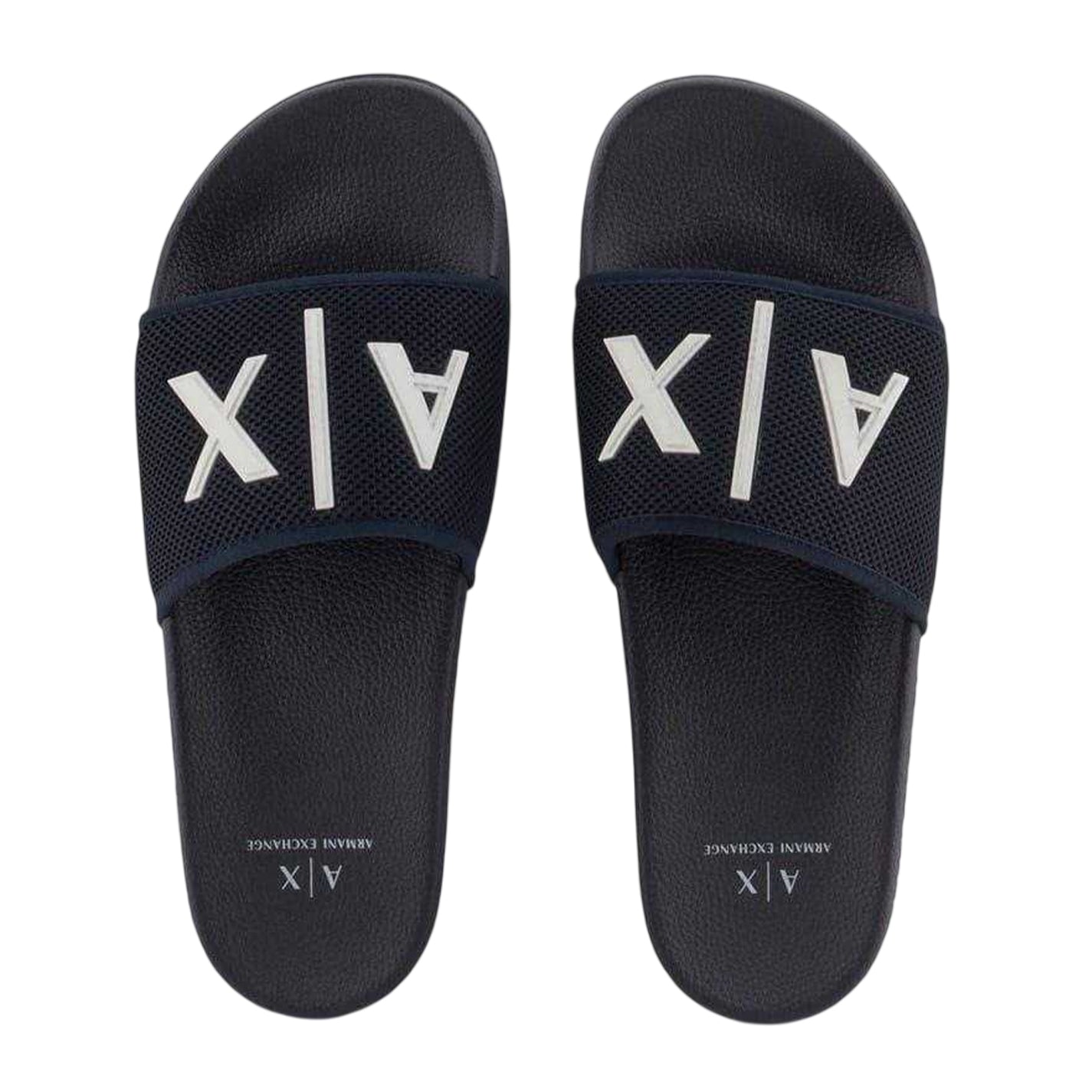 Navy Blue - Lifestyle - Armani Exchange Mens Logo Flat Slides