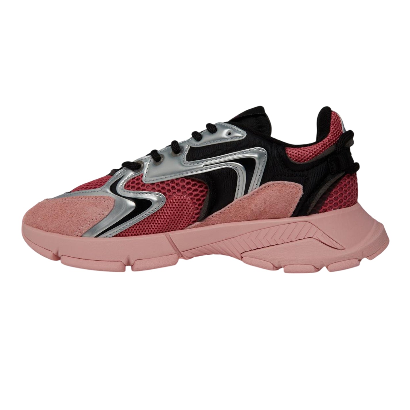 Petal Pink - Back - Lacoste Womens-Ladies L003 Neo Leather Chunky Flat Trainers