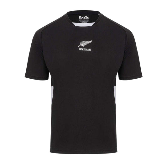 Black - Front - KooGa Mens New Zealand Rugby Crew Neck Regular T-Shirt