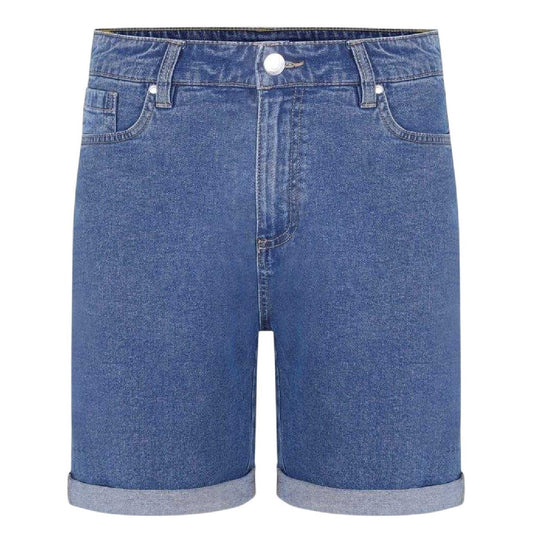 Mid Wash - Front - Be You Womens-Ladies Denim Jean Shorts
