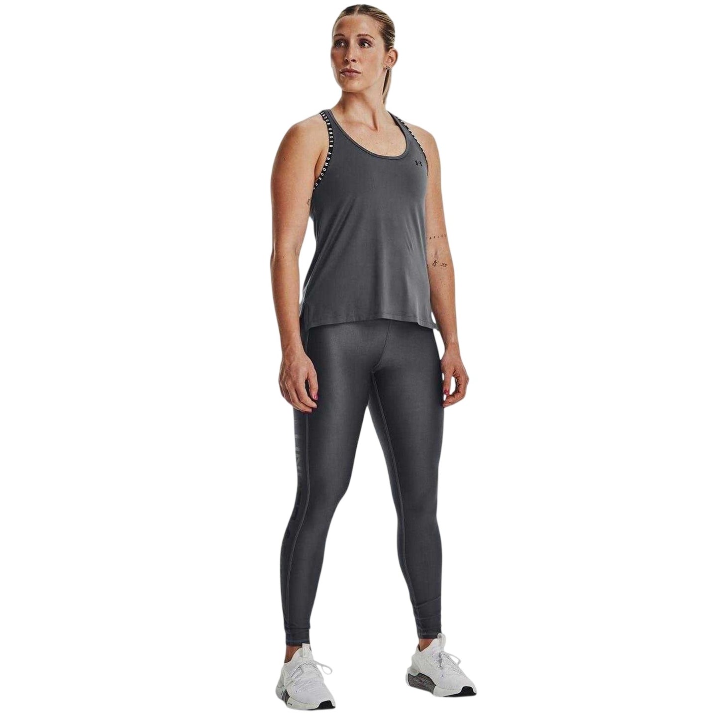 Pitch Grey - Lifestyle - Under Armour Womens-Ladies HeatGear Branded Leggings
