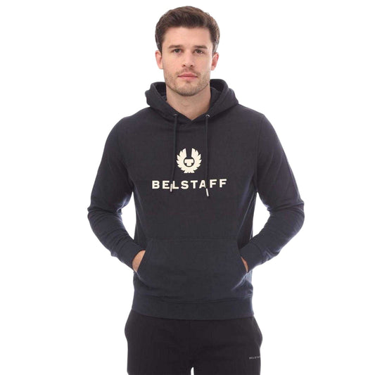 Navy - Front - Belstaff Mens Signature Hoodie