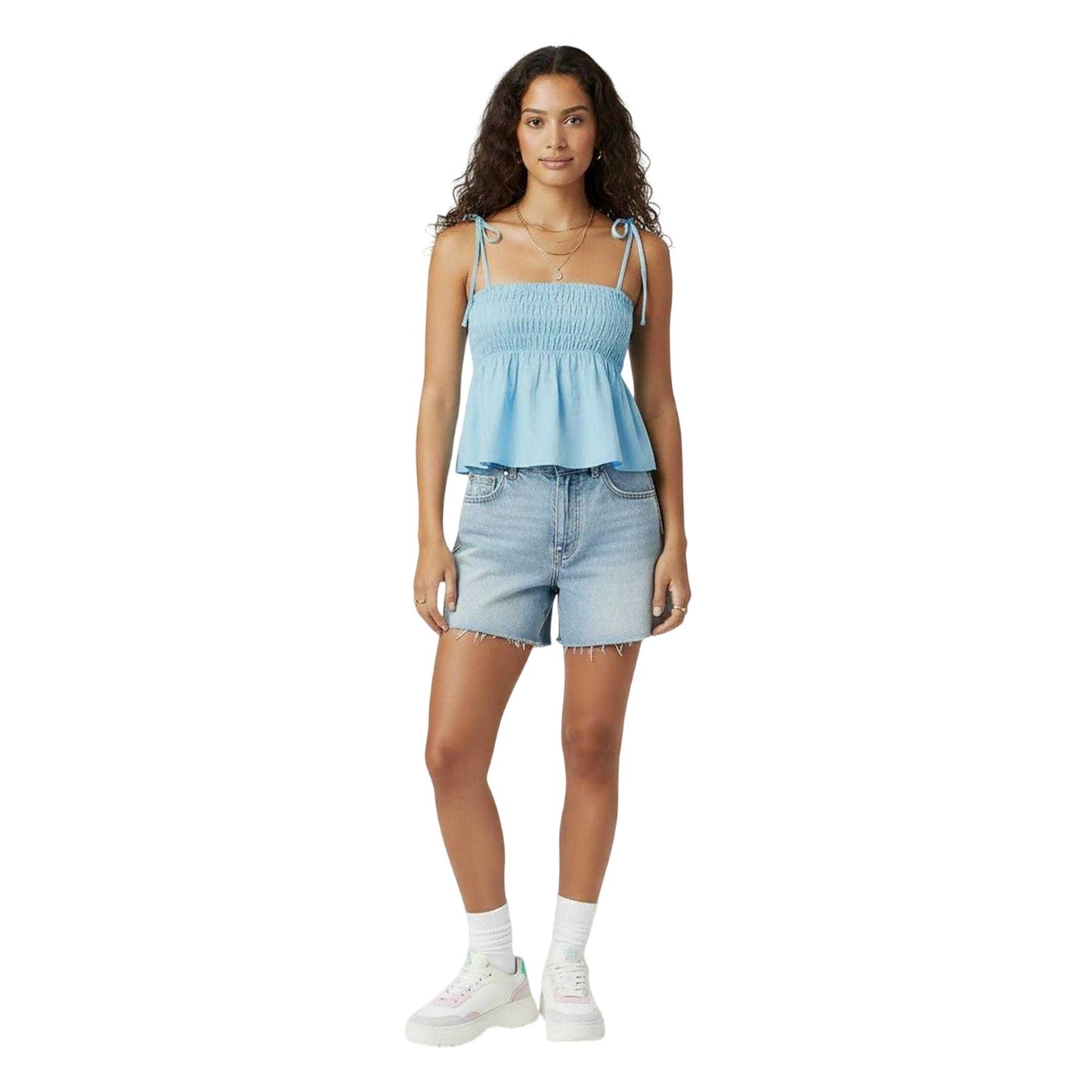 Blue - Lifestyle - Jack Wills Womens-Ladies Shirred Sleeveless Top