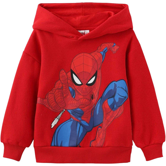 Red-Blue - Front - Spider-Man Boys Fleece Lined Hoodie