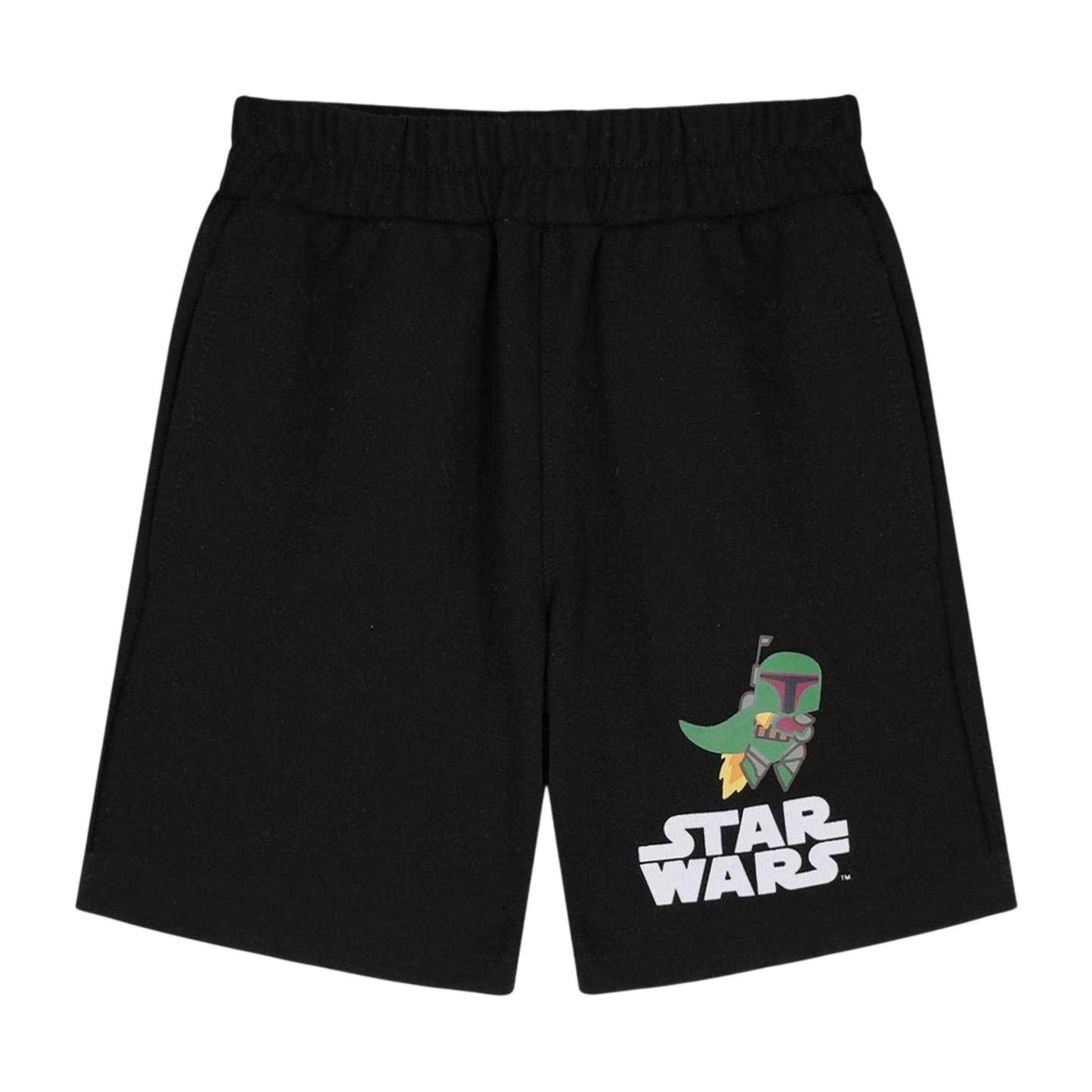 Grey-Black - Lifestyle - Star Wars Childrens-Kids Logo Printed Top & Bottom Set