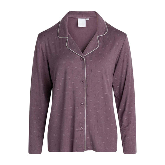 Purple - Front - CCDK Copenhagen Womens-Ladies Joy Dotted Pyjama Top