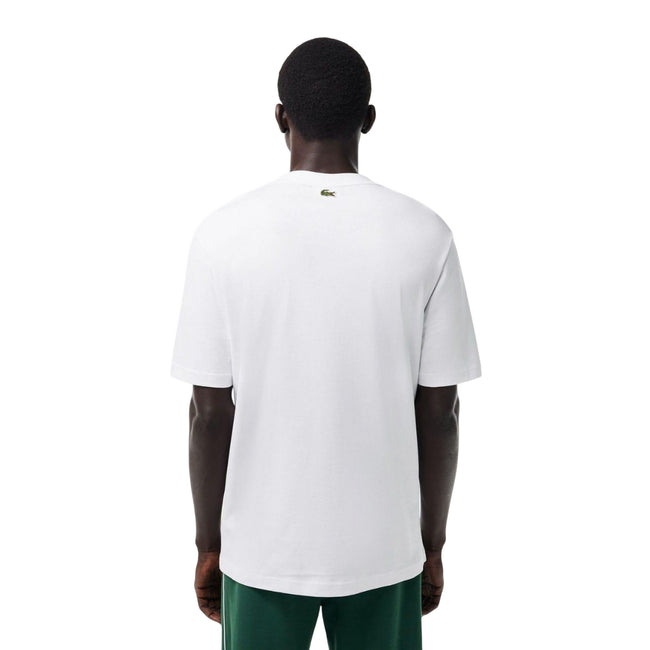 White - Back - Lacoste Mens Printed Heavy Cotton Loose Fit T-Shirt