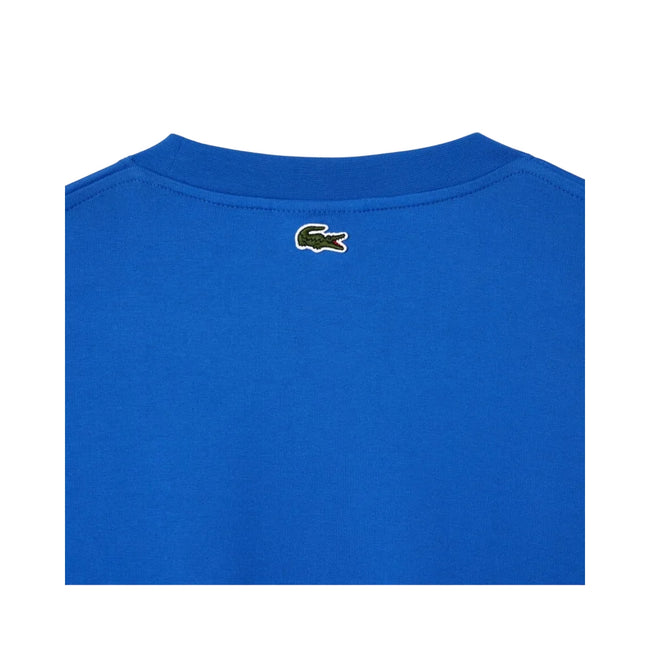 Blue - Side - Lacoste Mens Printed Heavy Cotton Loose Fit T-Shirt