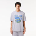 Grey - Front - Lacoste Mens Printed Heavy Cotton Loose Fit T-Shirt