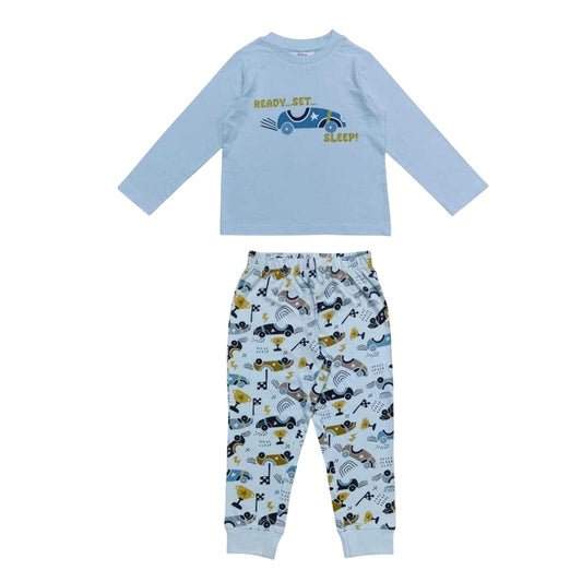 Blue - Front - Star Childrens-Kids Cars Long-Sleeved Pyjama Set