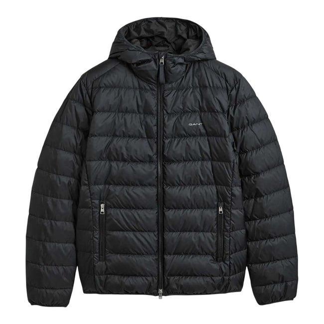 Black - Front - Gant Mens Down Hooded Padded Jacket
