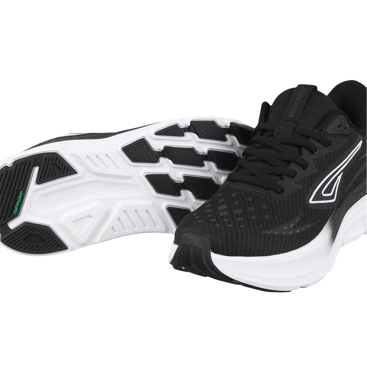 Black-White - Side - Aintree Womens-Ladies Cushioned Flat Trainers