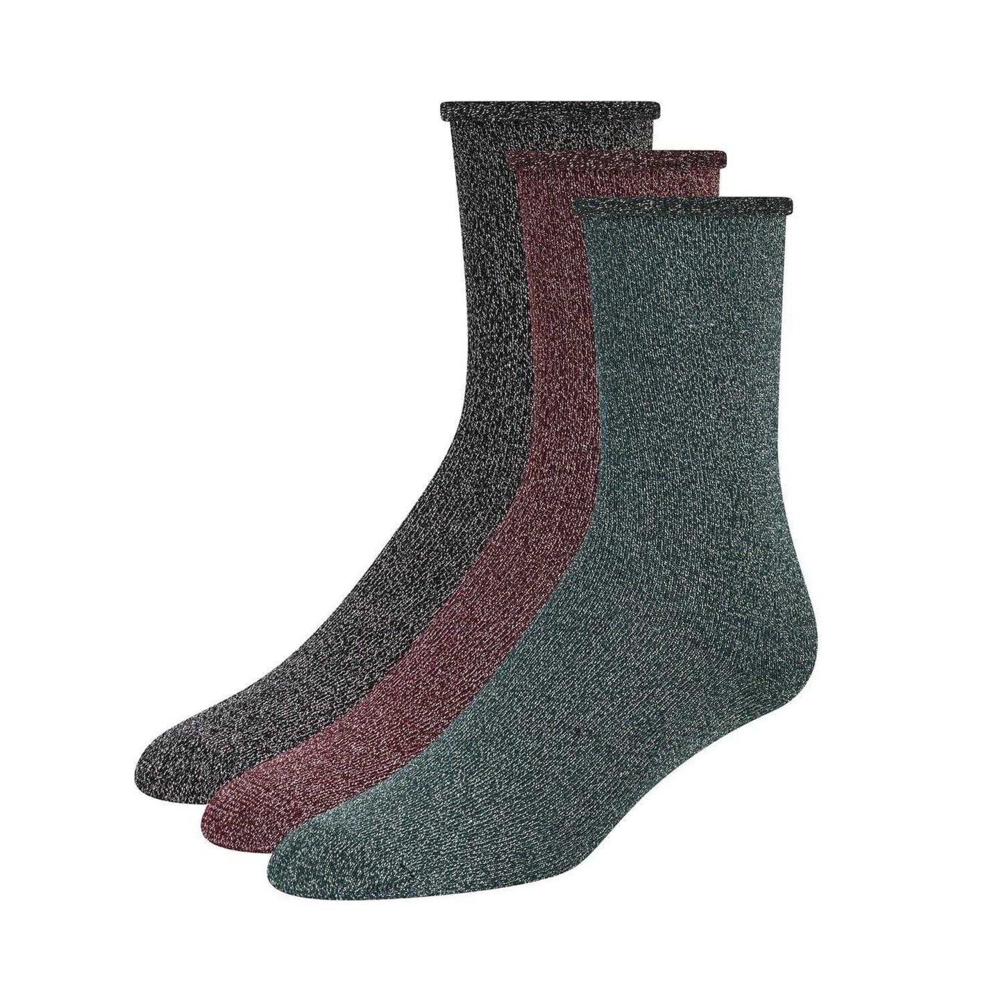 Green-Red-Black Marl - Back - Ted Baker Womens-Ladies Crew Socks (Pack of 3)