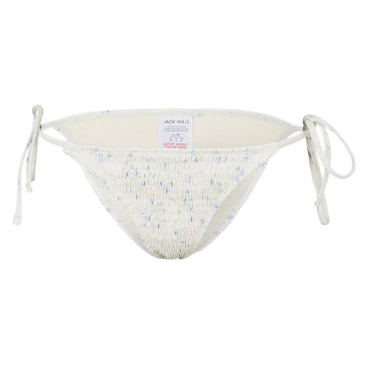 White - Front - Jack Wills Womens-Ladies Ditsy Print Side Tie Bikini Bottoms
