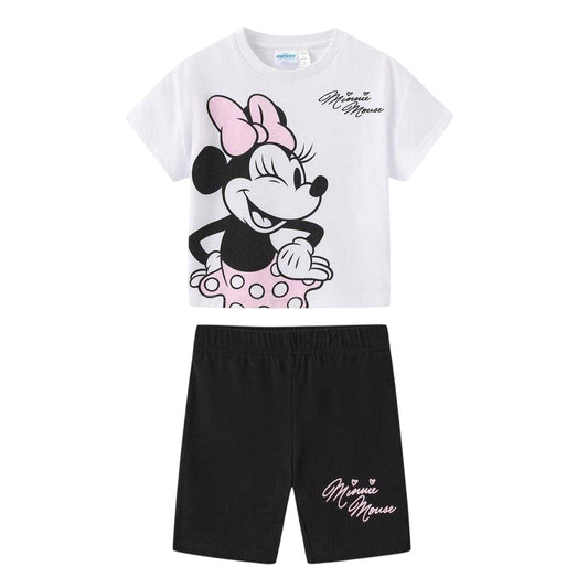 Pink - Front - Disney Childrens-Kids Minnie Mouse Wink Top & Bottom Set