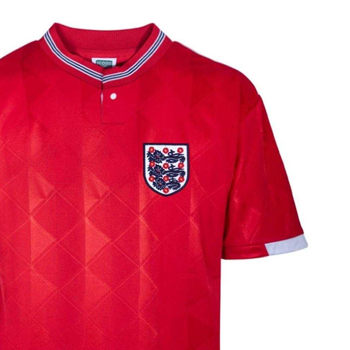Red - Side - Score Draw Mens 1989 England Cricket Away Jersey
