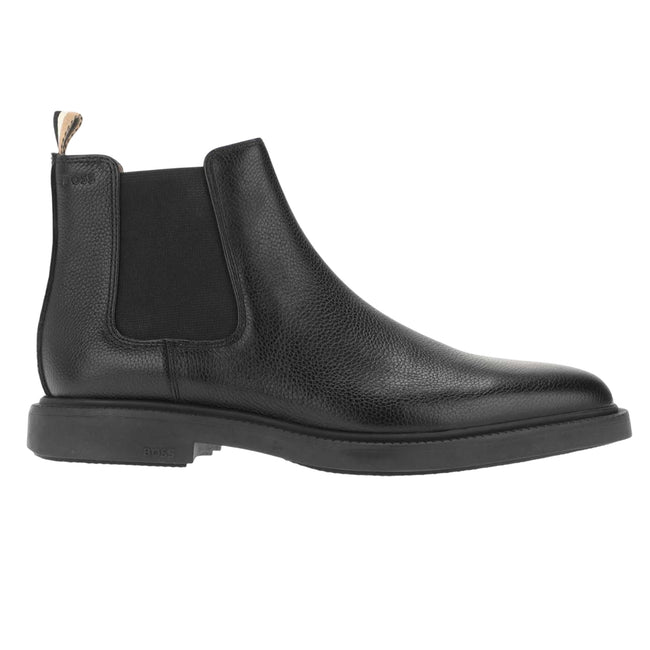 Black - Side - Boss Mens Larry Leather Chelsea Boots
