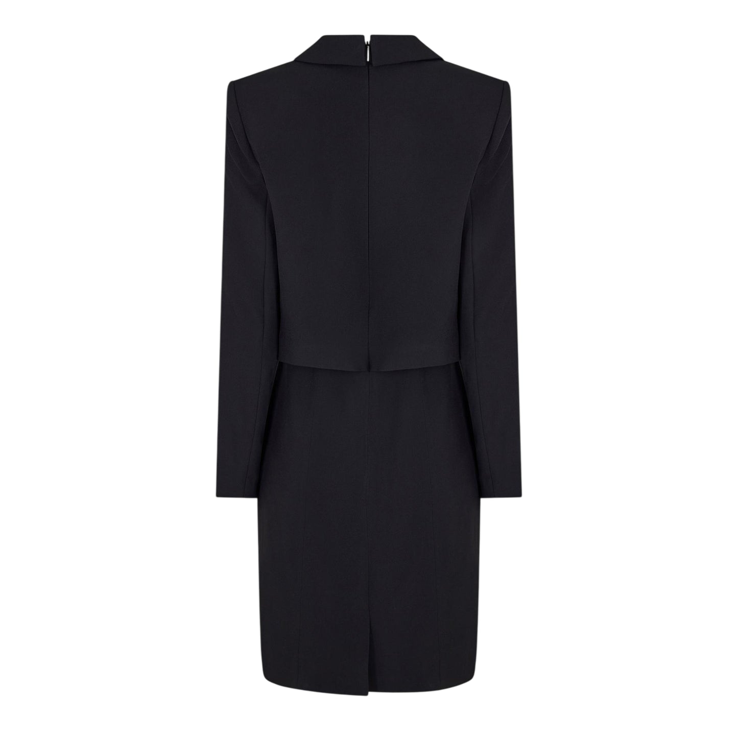 Black - Back - Boss Womens-Ladies Dajoana Gsu Collared Long-Sleeved Formal Blazer Dress