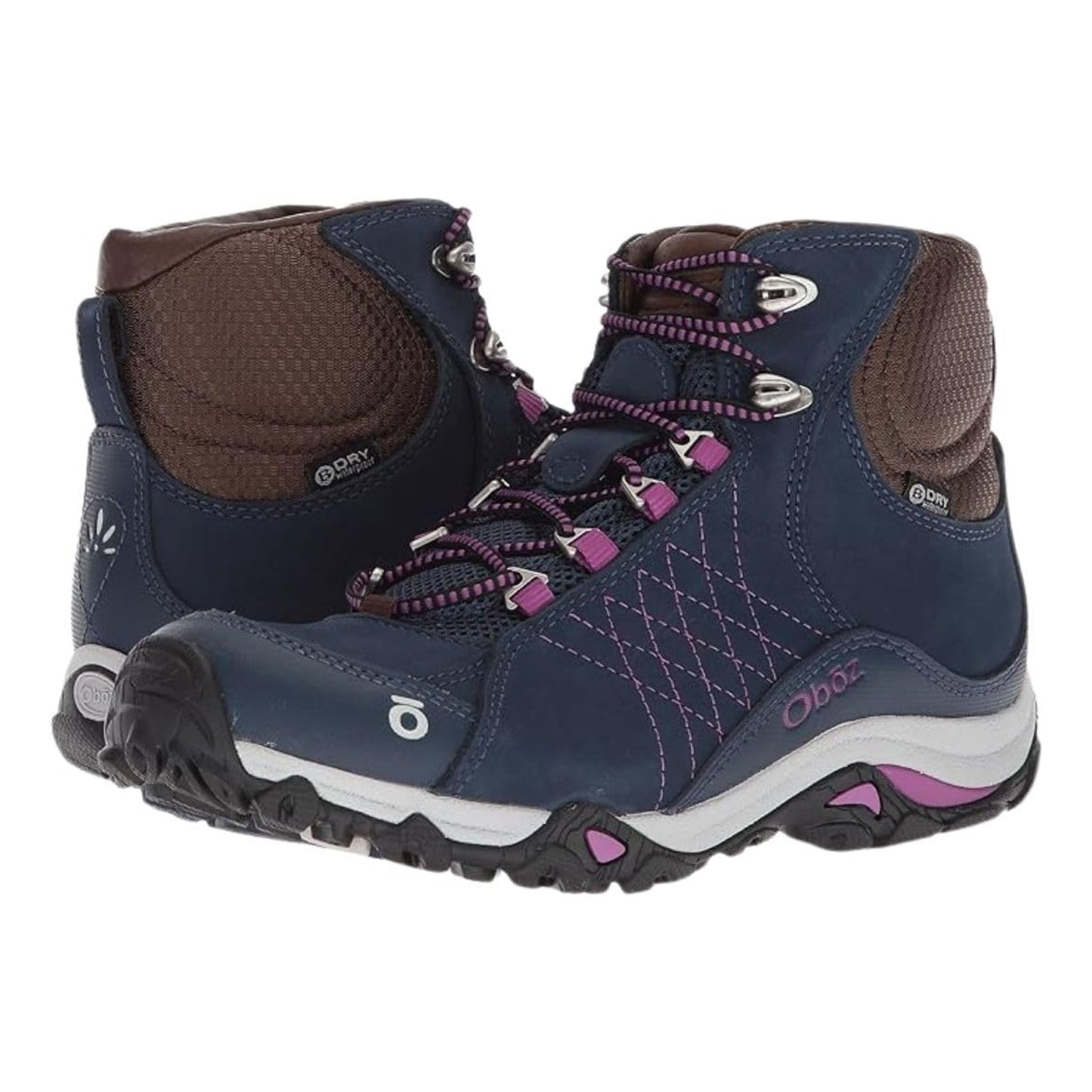 Blue - Close up - Oboz Womens-Ladies Sapphire Nubuck Hiking Boots
