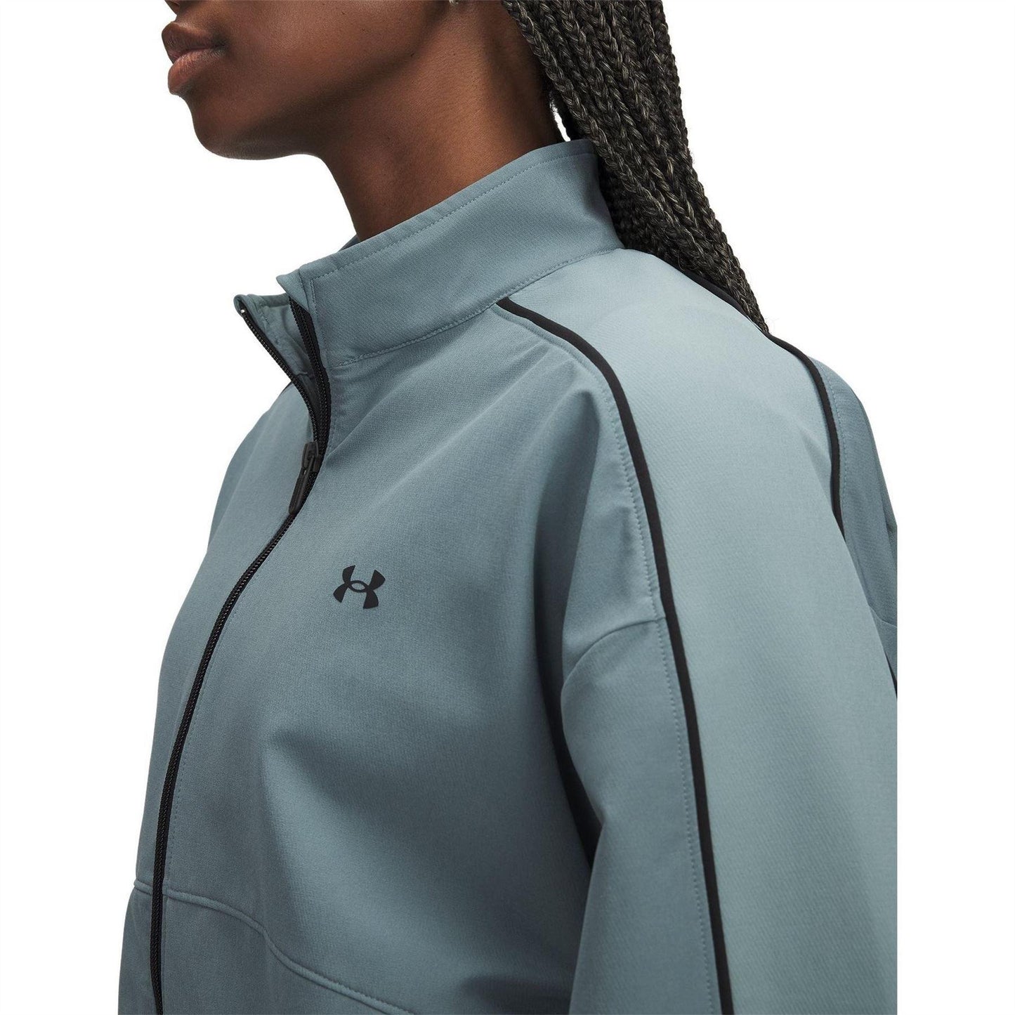 Blue - Side - Under Armour Womens-Ladies Rival Colour Block Track Jacket