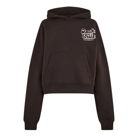 Chocolate - Front - Jack Wills Womens-Ladies Oversized Hoodie