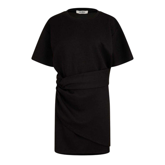 Black - Front - 4th & Reckless Womens-Ladies Ruched T-Shirt Dress